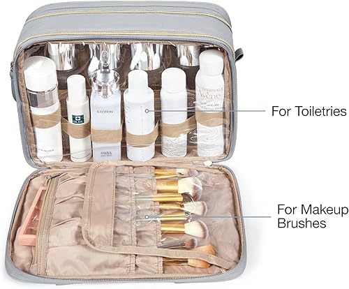 Miniatura 2 de BAGSMART Neceser grande, organizador de maquillaje de viaje, resistente al agua, bolsa de cosméticos para maquillaje, bolsa de viaje para