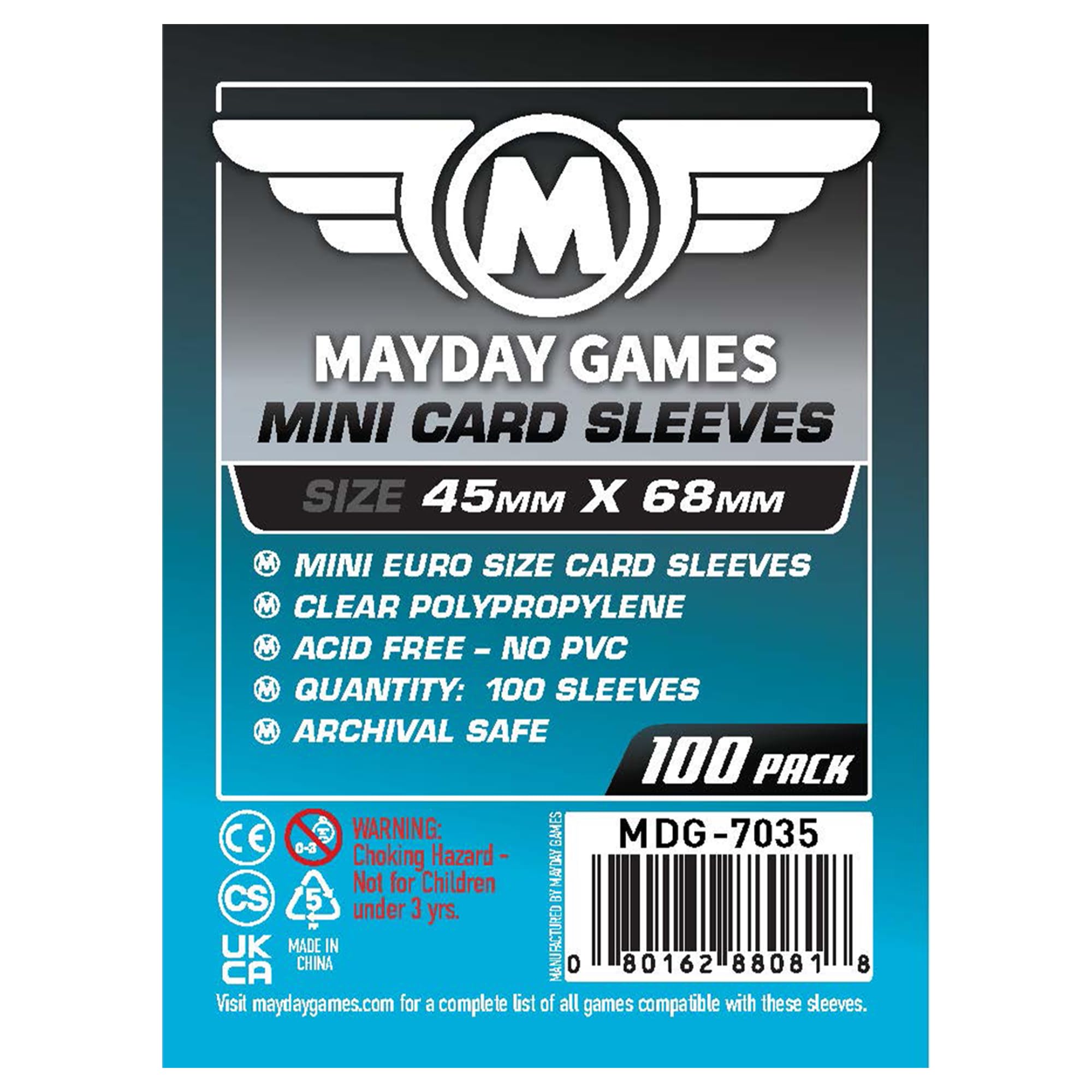 Mayday Games Mini Card Sleeve 45 MM X 68 MM pack of 100