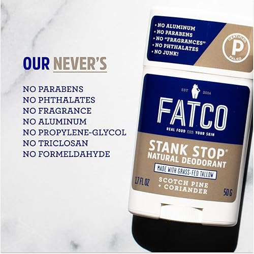 Miniatura 3 de Stank Stop All Desodorante natural con aceite de coco orgánico y sebo - Pino escocés + cilantro (1.7 oz)