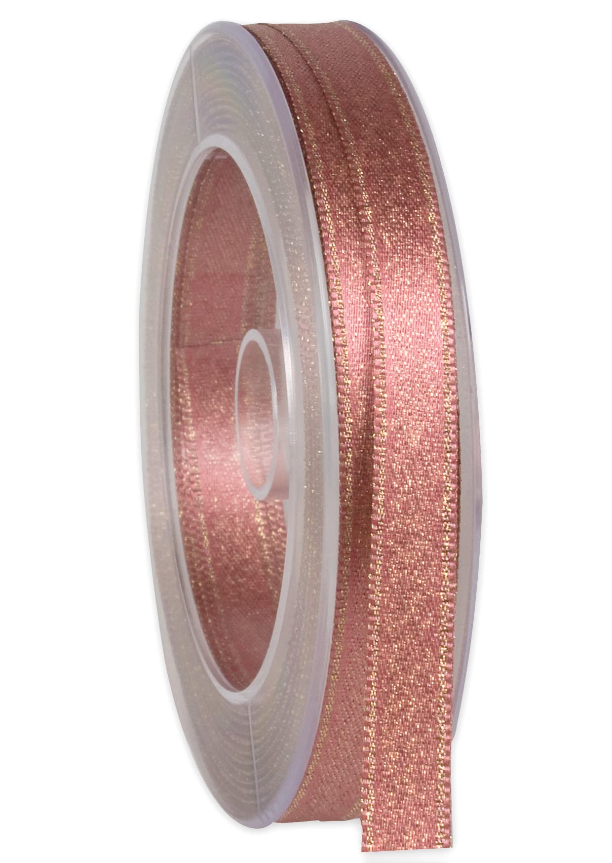 Nastro Di Raso Oro Rosa Con Lurex 20m X 10mm - ALTROSA Per Pacchi Regalo E Decorazioni Fai Da Te