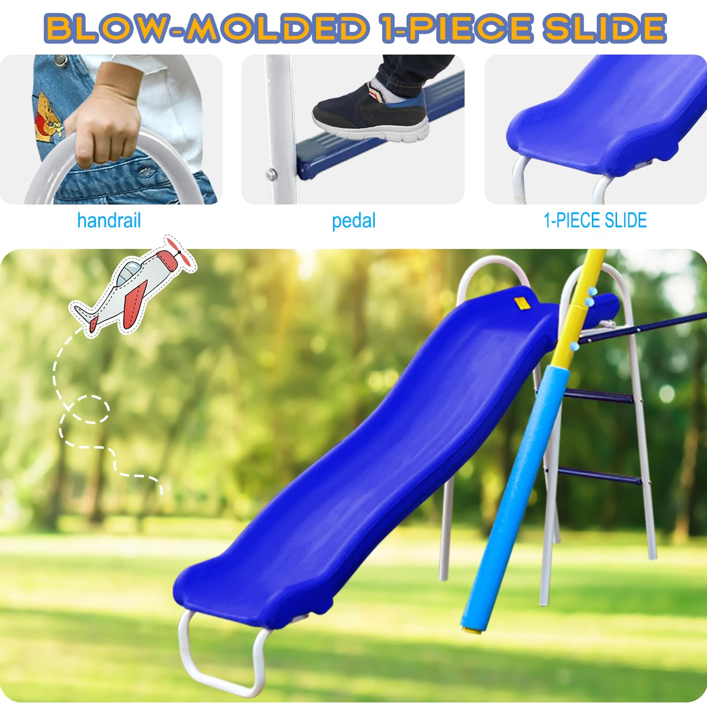 Basketball Hoop Outdoor Osoeri Swing Sets For Backyard, 5-in-1