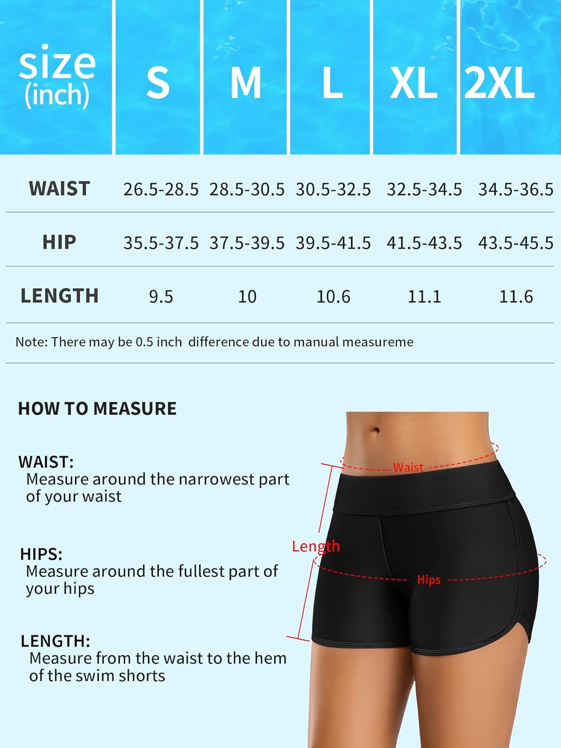 ALove Swim Shorts Womens Stretchy Sporty Bathing Suit Bottoms Side V Slit Boyshorts Swimsuit Board Shorts - Image 6