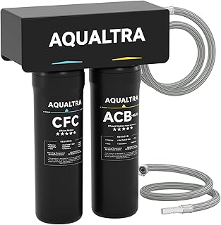 AQUALTRA USF-2B-10 Leicht alkalisches Untertisch-Wasserfiltersystem, 20000 Gal, reduziert PFOA, PFOS, Chlor, Blei, Quecksilber, Chloramin, Fluorid, Mikroplastik, schlechten Geschmack & Geruch