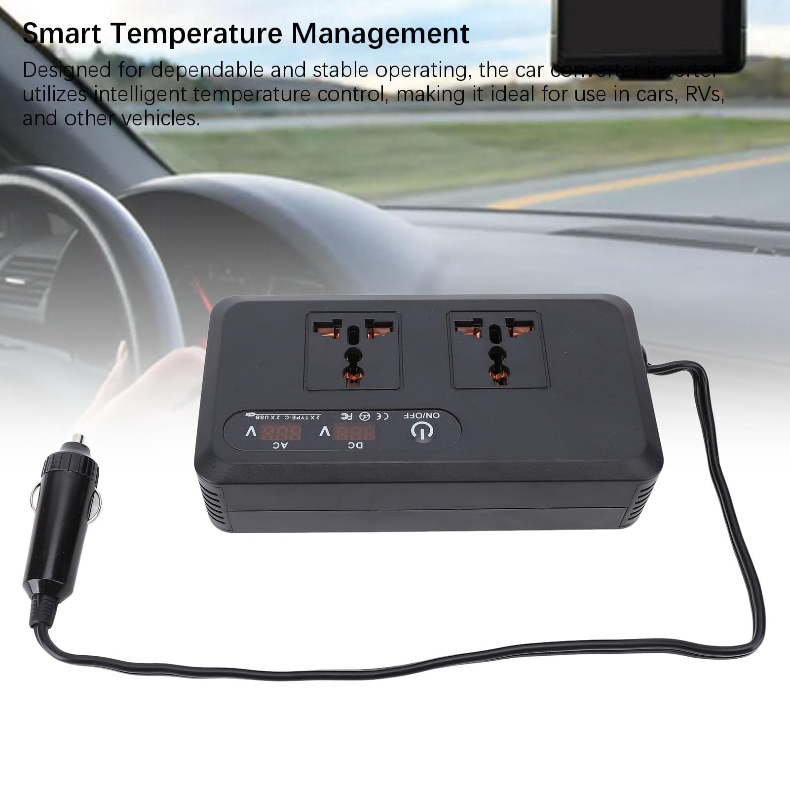 Cocoarm Inversor de Coche de 200 W CC a CA con Carga Rápida Dual