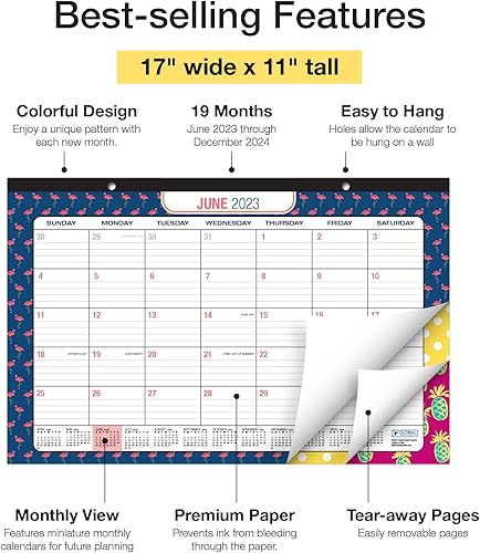 Miniatura 2 de Global Printed Products Calendario de escritorio 2024 páginas mensuales - 11 x 17 pulgadas - Se extiende hasta diciembre de 2024