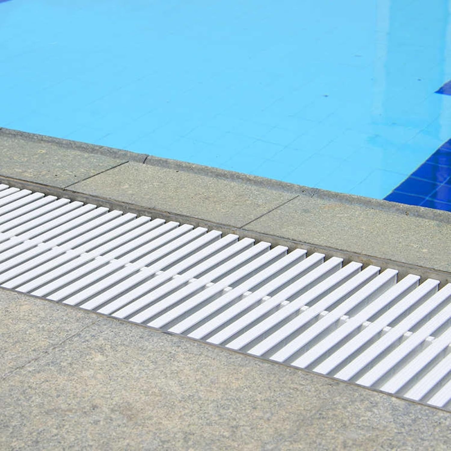 Premium Plastic Pool Grating - White Drain Overflow Grating for Swimming Pools & Bathrooms, 5-Pack, Multiple Sizes (25x100CM) - Durable, Easy to Install, Slip-Resistant