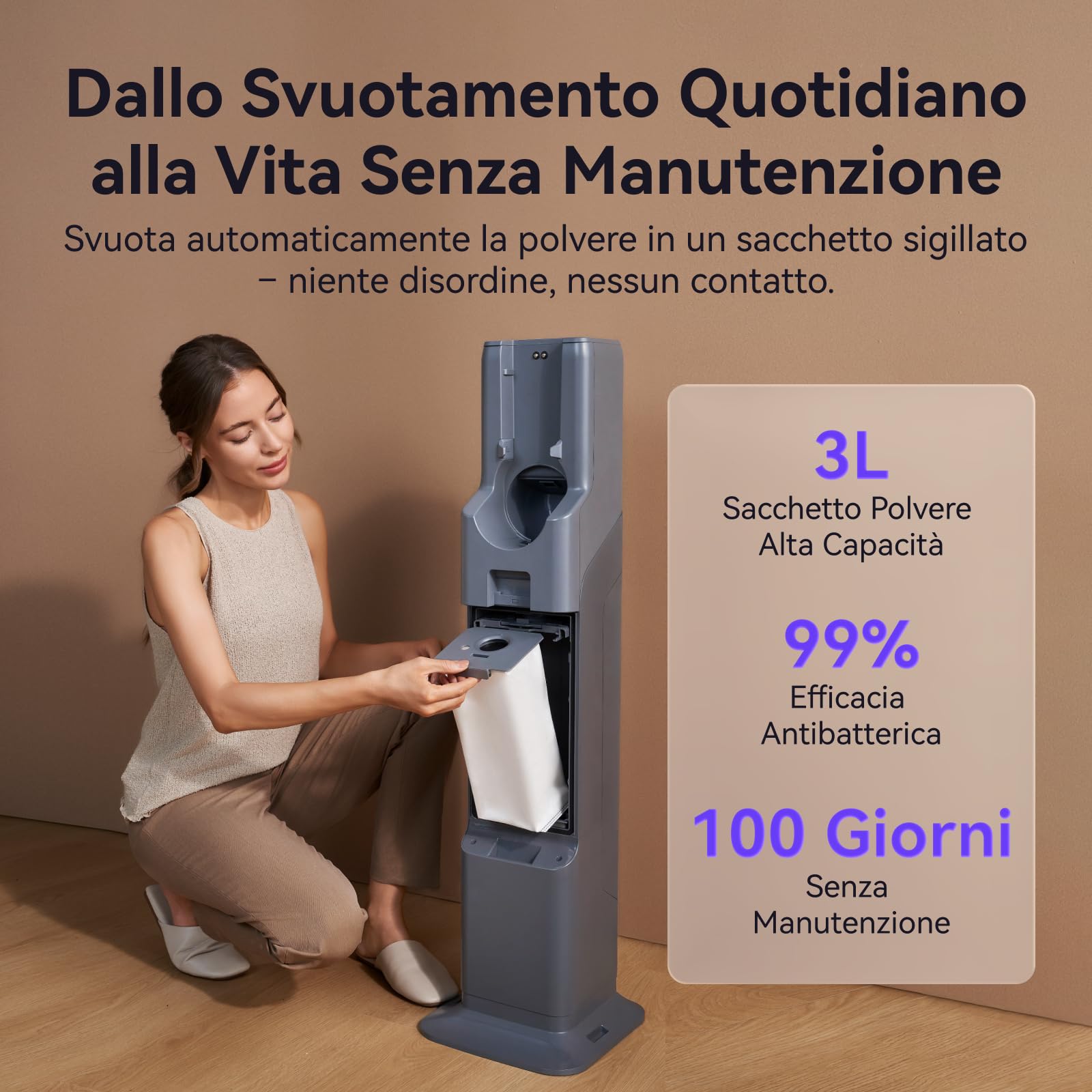 NARWAL V40 Station Aspirapolvere Senza Fili, 28000PA / 220AW, Autonomia 120 minuti, Tecnologia Anti-groviglio per peli di Animali, Manutenzione Zero per 100 Giorni, Testina Multifunzione