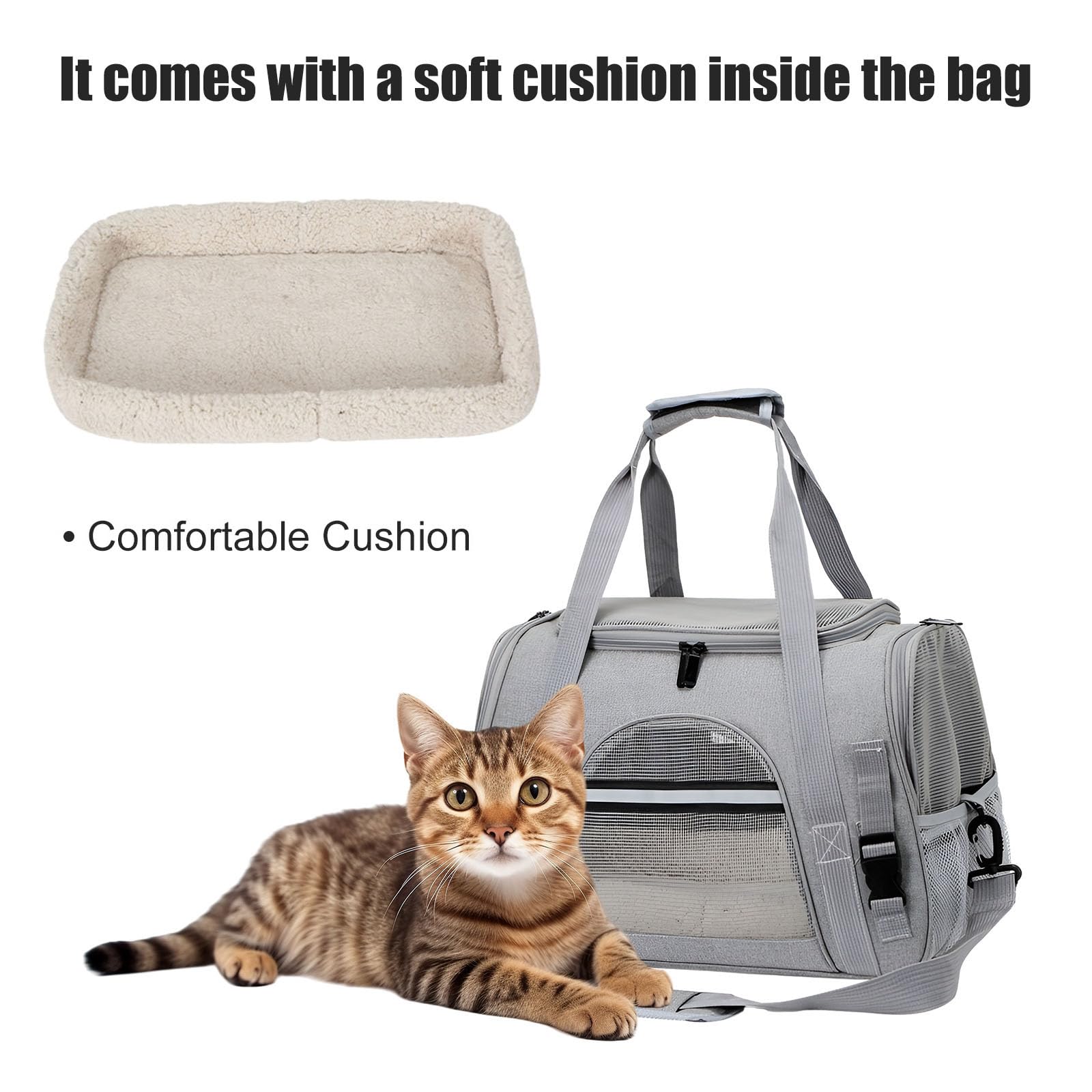 Borsa trasportatore per animali domestici, trasportino per cani e gatti, traspirante, pieghevole, in PET, per animali domestici di meno di 5 kg, trasportino per cani e gatti, traspirante