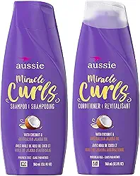Aussie Miracle Curls Shampoo and Conditioner Set with coconut & australian jojoba oil-12.1 fl oz each