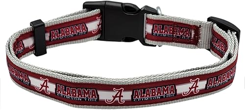 Miniatura 3 de Collar para mascotas NCAA - Resistente, fuerte, duradero y ajustable, collar de perro NCAA -, Alabama Crimson Tide, S, Team Colors