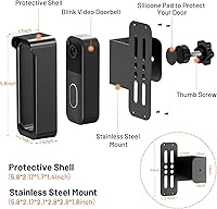 Vista 8 de Soporte para timbre Blink, 2ª generación, antirrobo, soporte para cámara de timbre Blink sin perforación con cubierta para lluvia, compatible