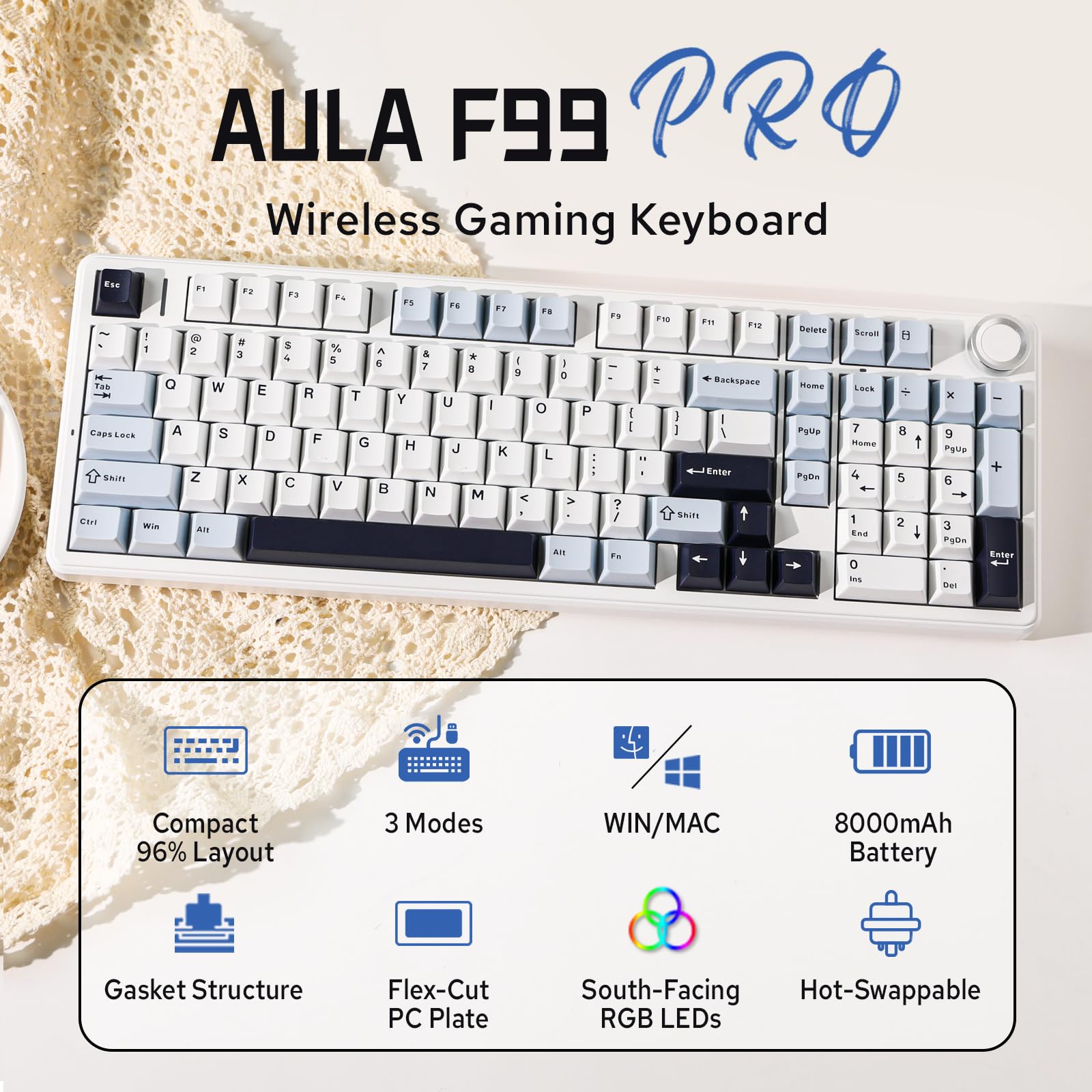 Amazon.in: Buy MechLands AULA F99 PRO 96% Mechanical Keyboard BT5