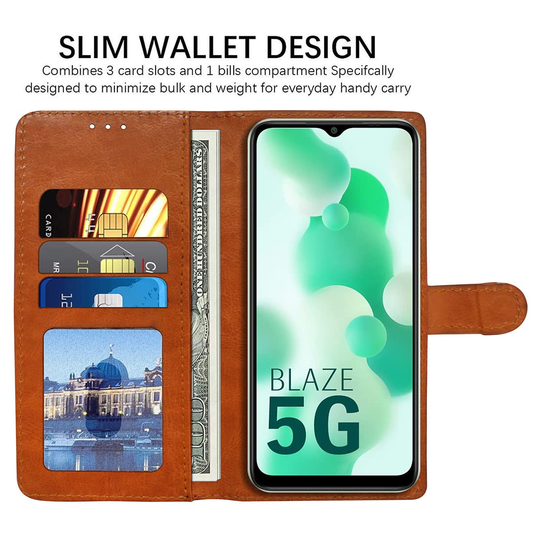 Lava Blaze 5G Flip Cover - Premium Leather -3 Lava Blaze 5G Flip Cover - Premium Leather -3