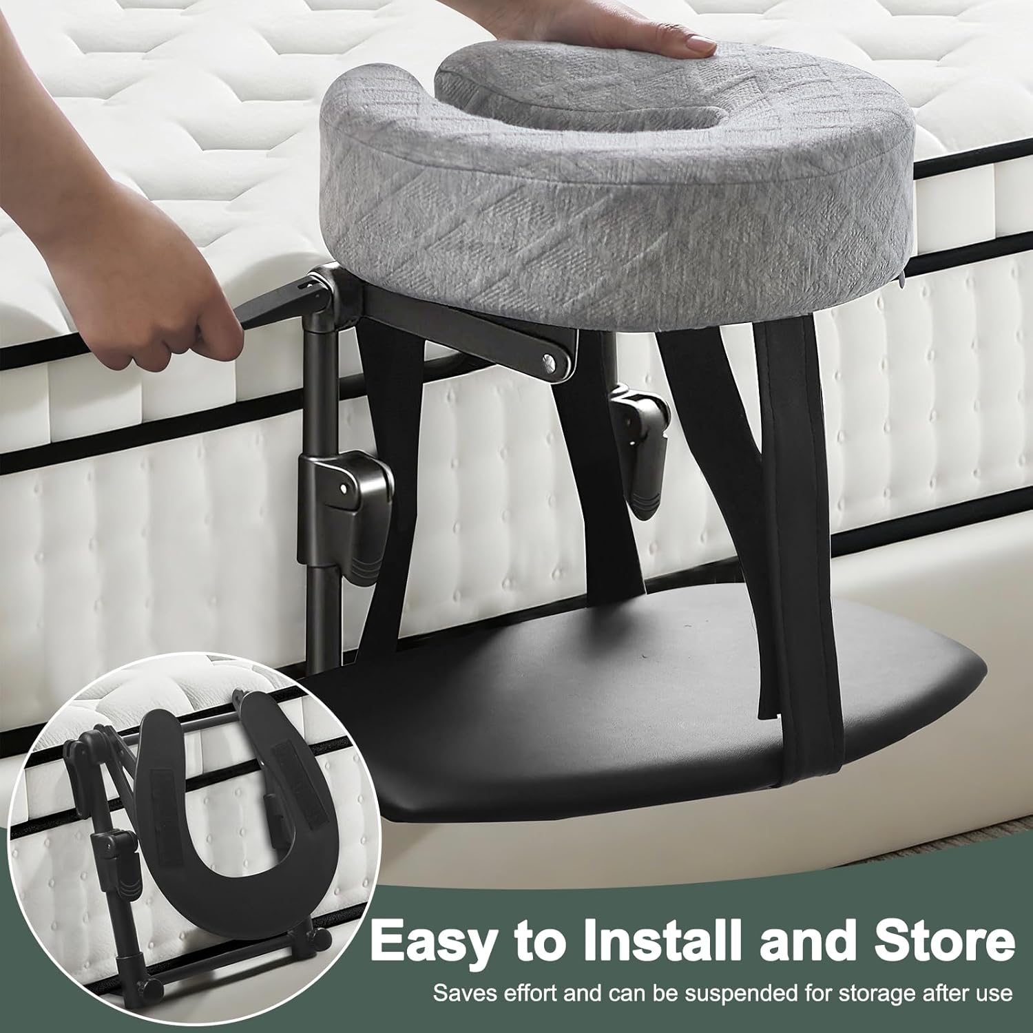 Massage Headrest for Bed, Adjustable Headrest Face Pillow Cradle & Face Cushion Support Bracket, Portable Massage Table Kit for Sleeping Mattress, Face Down Pillow After Eye Surgery