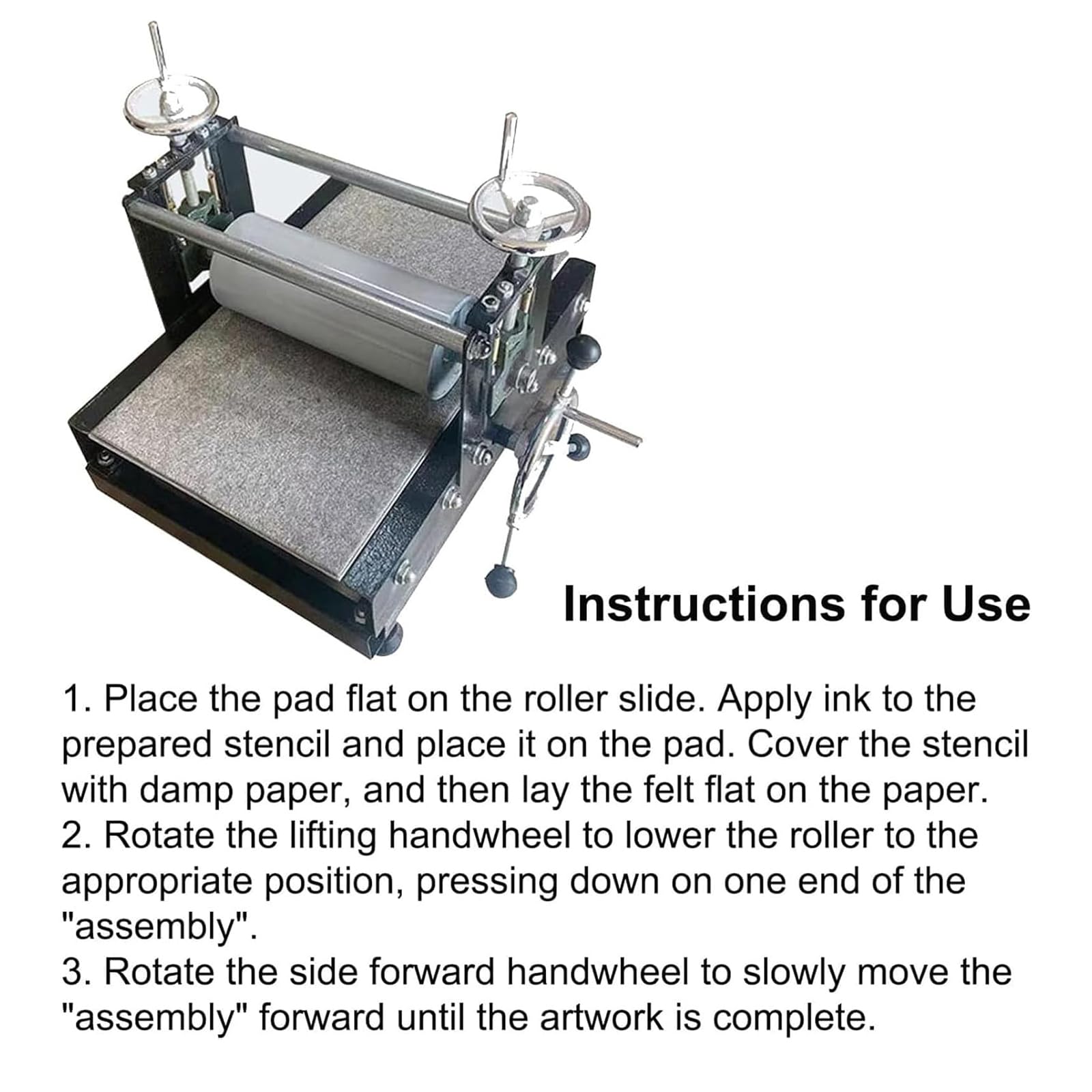 Presse à gravure manuelle avec réducteur de vitesse, taille d'impression 390 x 543 mm, prend en charge la presse à lettres et la gravure pour gravures sur papier, bois et métal