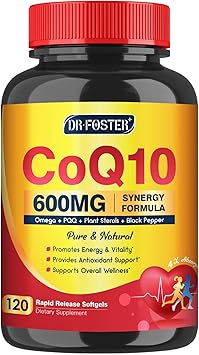 CoQ10 600 mg Softgels CoQ10 Supplement - CQ10 Coenzyme-Q10 w/ Omega 3 & PQQ & Vitamin E Support Heart & Antioxidant, CoQ10 400mg Softgels, 60 Servings