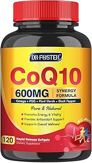 CoQ10 600 mg Softgels CoQ10 Supplement - CQ10 Coenzyme-Q10 w/ Omega 3 & PQQ & Vitamin E Support Heart & Antioxidant, CoQ10 400mg Softgels, 60 Servings