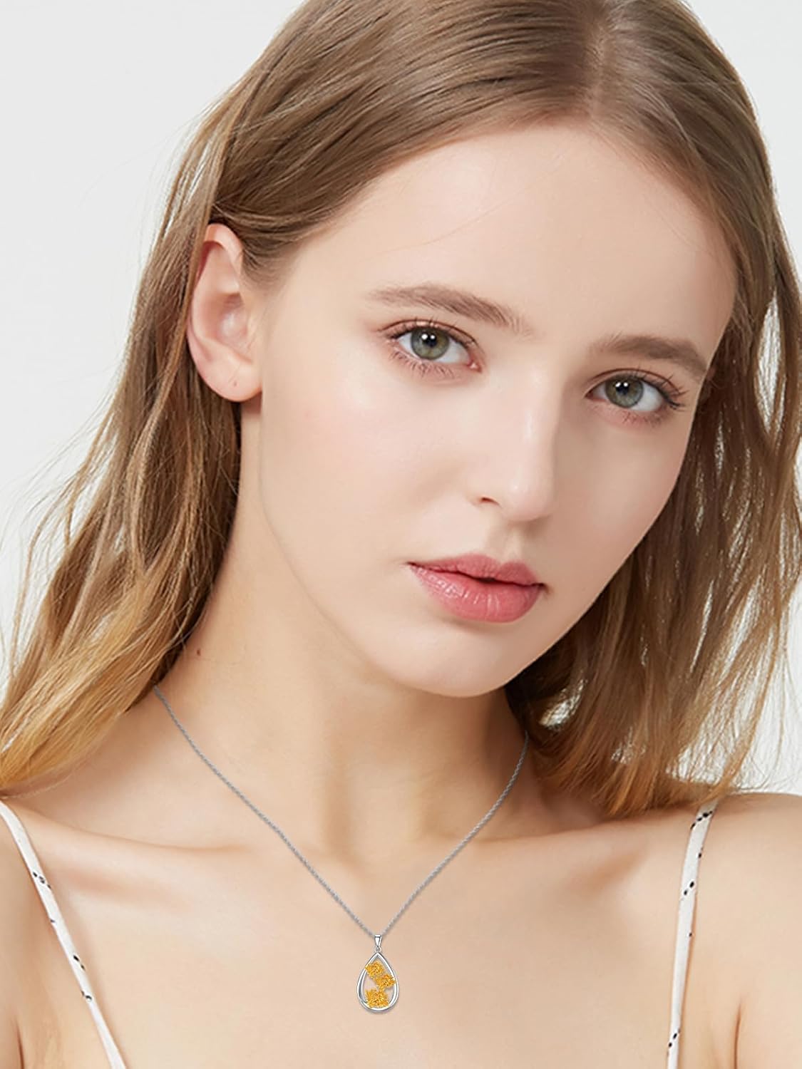 Teardrop Chrysanthemum Necklace 925 Sterling Silver November Birth Flower Pendant Floral Birthday Jewelry Gift for Women - Image 4