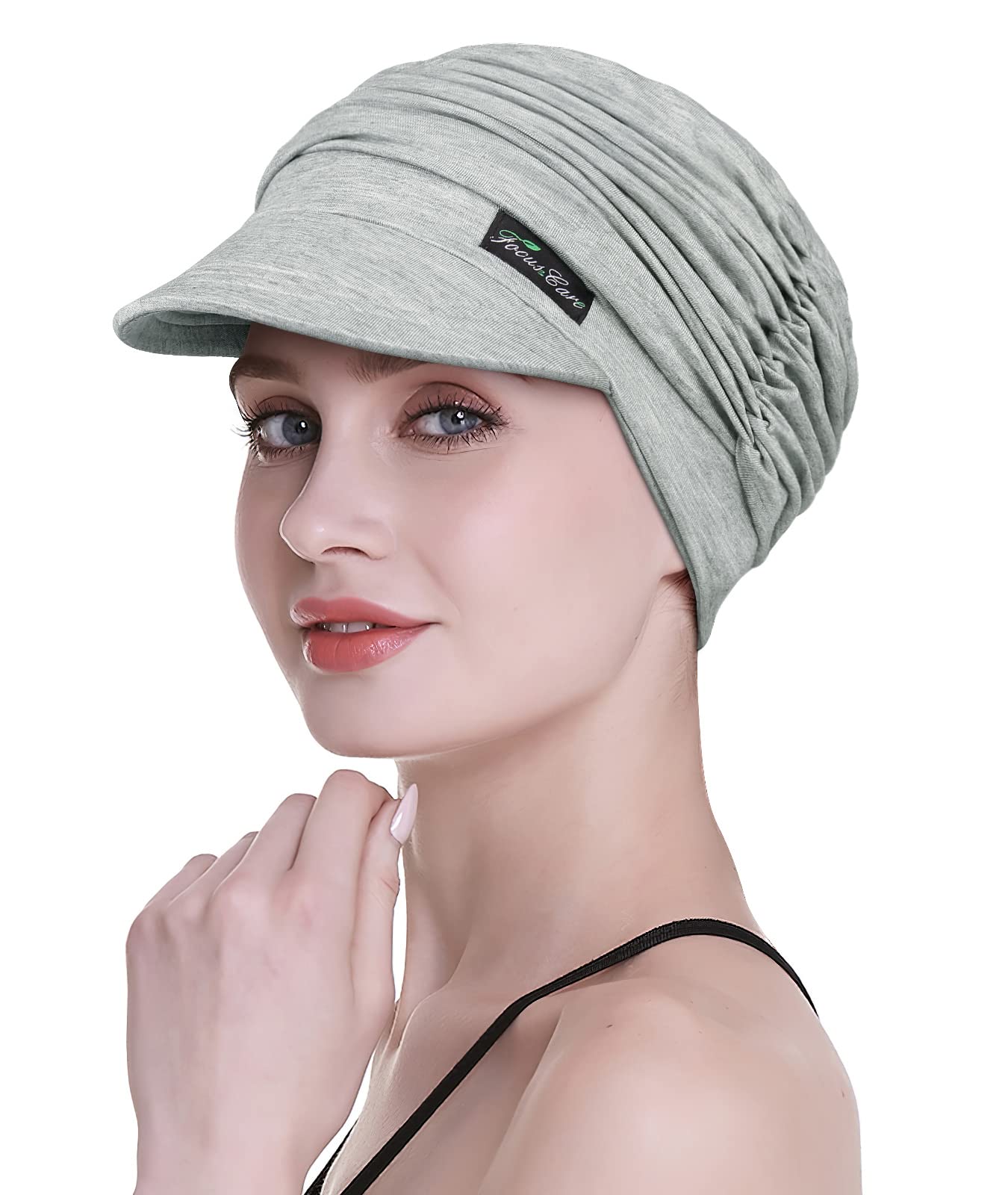 FocusCare Gorros suaves de quimioterapia para mujer, gorra de bambú, turbante para pérdida de cabello