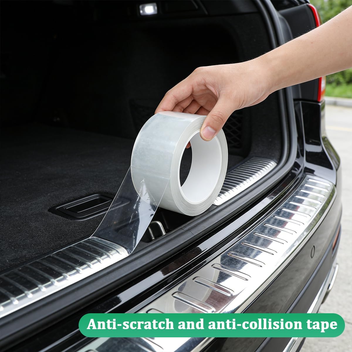 Car Door Edge Protector, 3.93In x 16Ft Anti-Collision Transparent Invisible Vehicle Front Rear Door Entry Sill Guard, Automotive Adhesive Tape Accessories, Universal for Most Vehicles