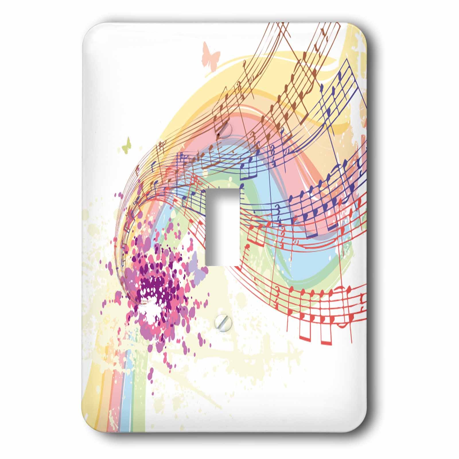 Interrupteur à bascule 3drose LSP 213861 1 motif notes de musique pastel grunge
