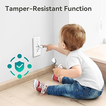 Amico 6.0A USB Outlet 12 Pack, 3-Port 30W Wall Outlets with 2 Type C & 1 Type A, 15 Amp Receptacle Plug, Tamper Resistant Receptacle, Wall Plate Included, ETL Listed, White