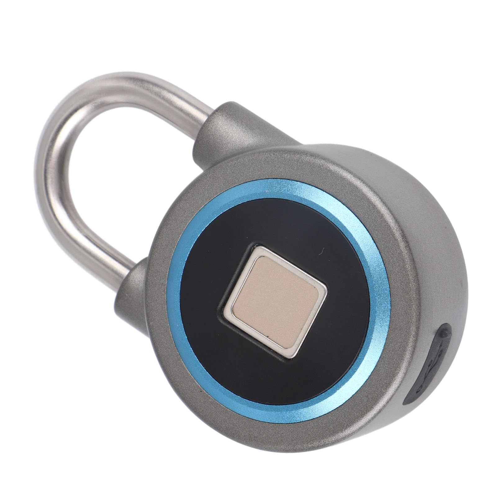 Fockety Cadenas à Empreinte Digitale, Cadenas biométrique Intelligent Bluetooth IP65 étanche avec déverrouillage par APP, Serrure à Combinaison électronique pour Portail de clôture (Bleu)