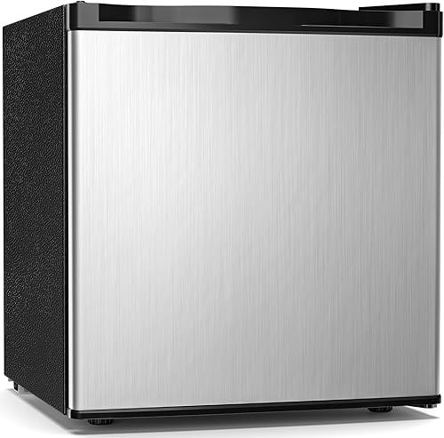 Antarctic Star Refrigerador compacto de 1.7 pies cúbicos con congelador, termostato ajustable, estante de vidrio extraíble, mini refrigerador de