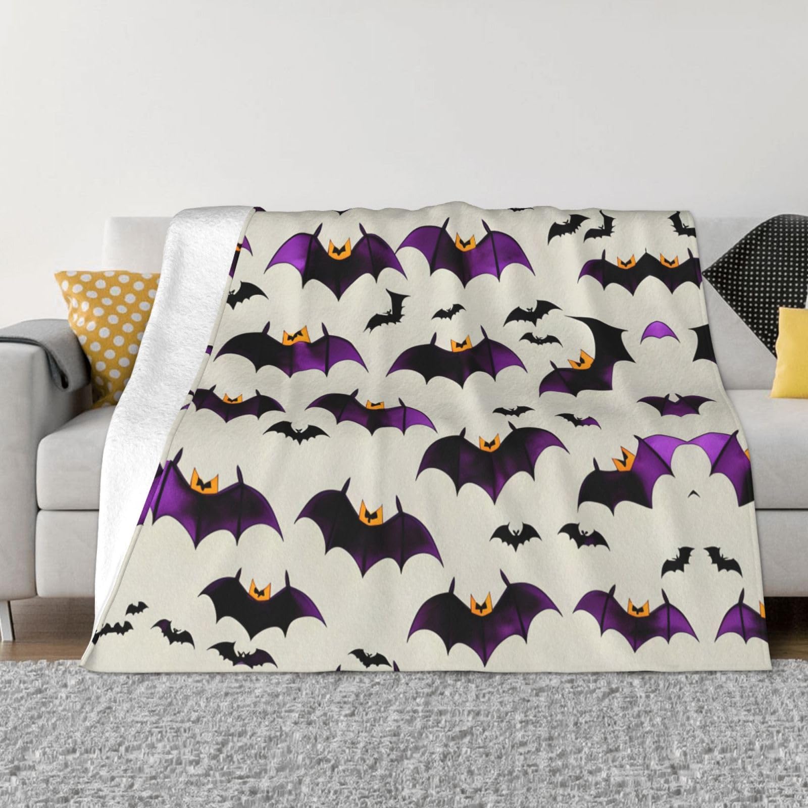 Couverture de lit en flanelle contre le froid, plaid violet épais