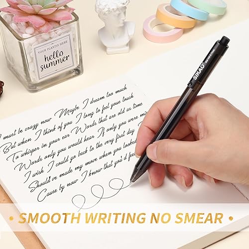 Miniatura 5 de Bolígrafos Negros a Granel, Paquete de 60 Bolígrafos Retráctiles, Tinta Negra Punta Media 1.0mm, Escritura Suave Sin Manchas, Bolígrafos de Clic