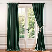 Vista 88 de Lazzzy - 2 paneles de cortinas opacas de terciopelo, con aislamiento térmico, con bolsillo para cortinero, para dormitorio, sala de estar