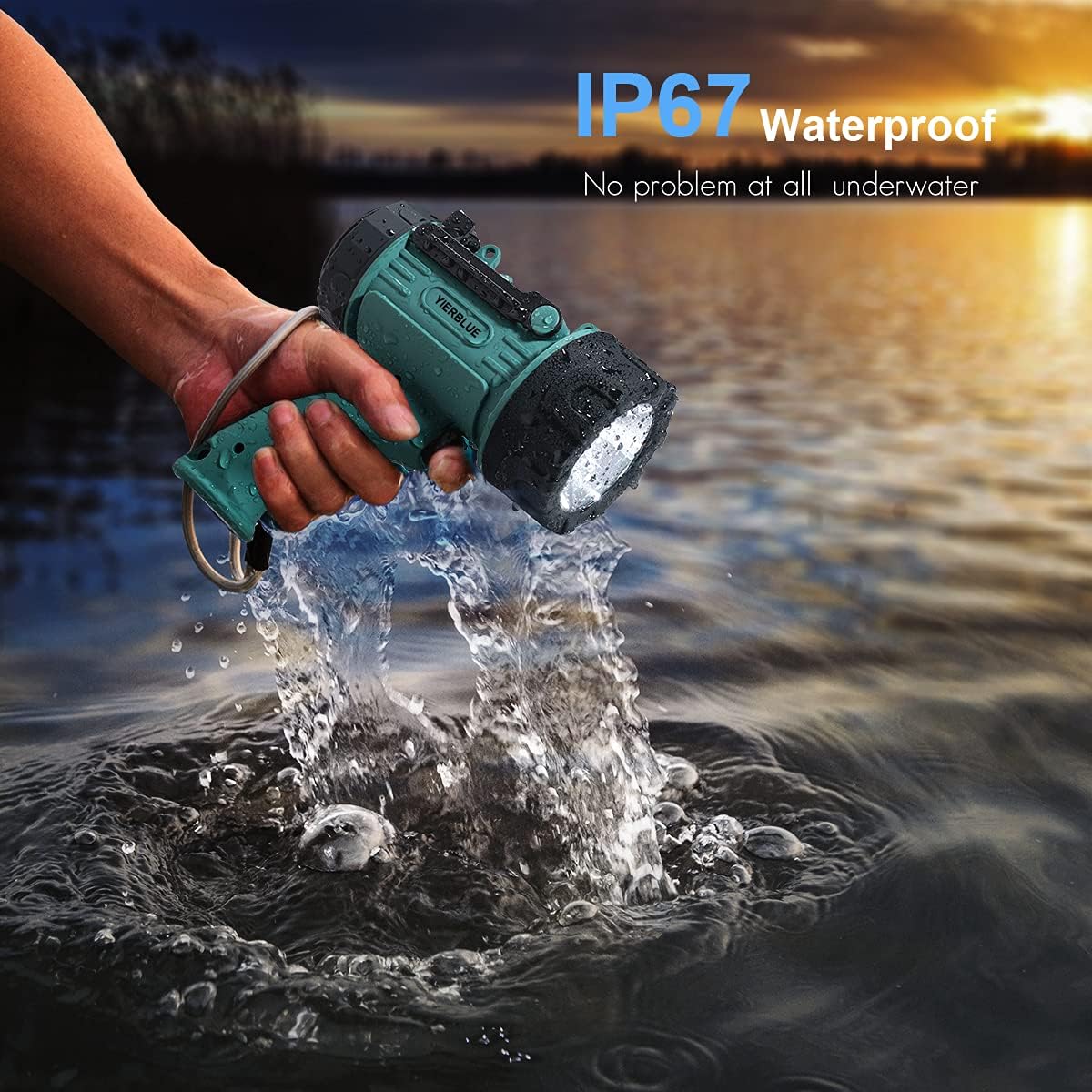 YIERBLUE Rechargeable Spotlight, Super Bright 90,000 High Lumen LED IP67 Waterproof Handheld Spotlight Long Lasting Large Flashlight Searchlight with Detachable Red Light Filter - Image 3