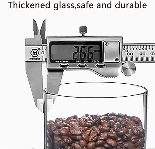 Miniatura 4 de Contenedores de café de vidrio con estante acrílico, 2 recipientes de almacenamiento de alimentos de 44 onzas con tapas herméticas para cocina,