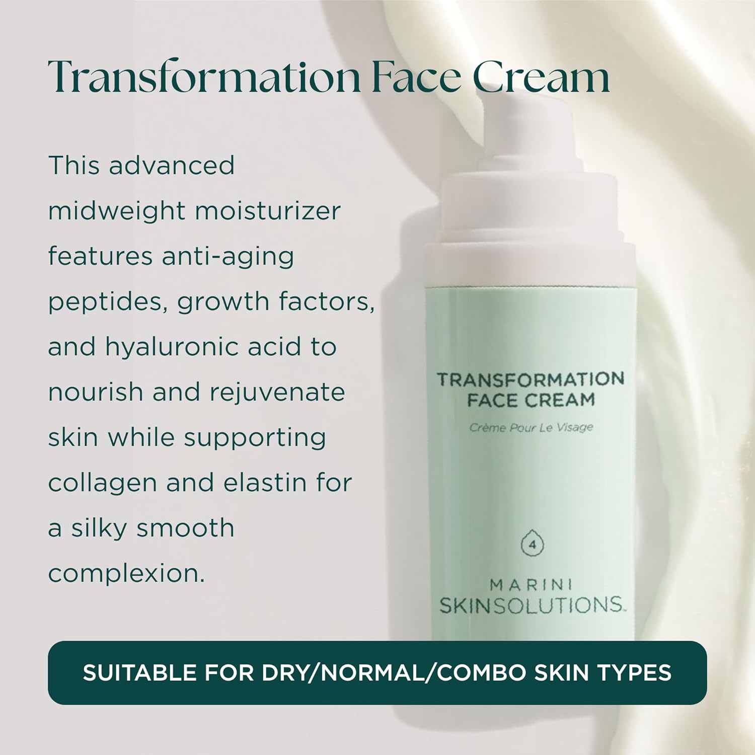 Marini SkinSolutions Transformation Face Cream - Advanced Moisturizer with Anti-Aging Peptides, Growth Factors & Hyaluronic Acid - Cruelty Free - Made in the USA - 1 oz - Image 2
