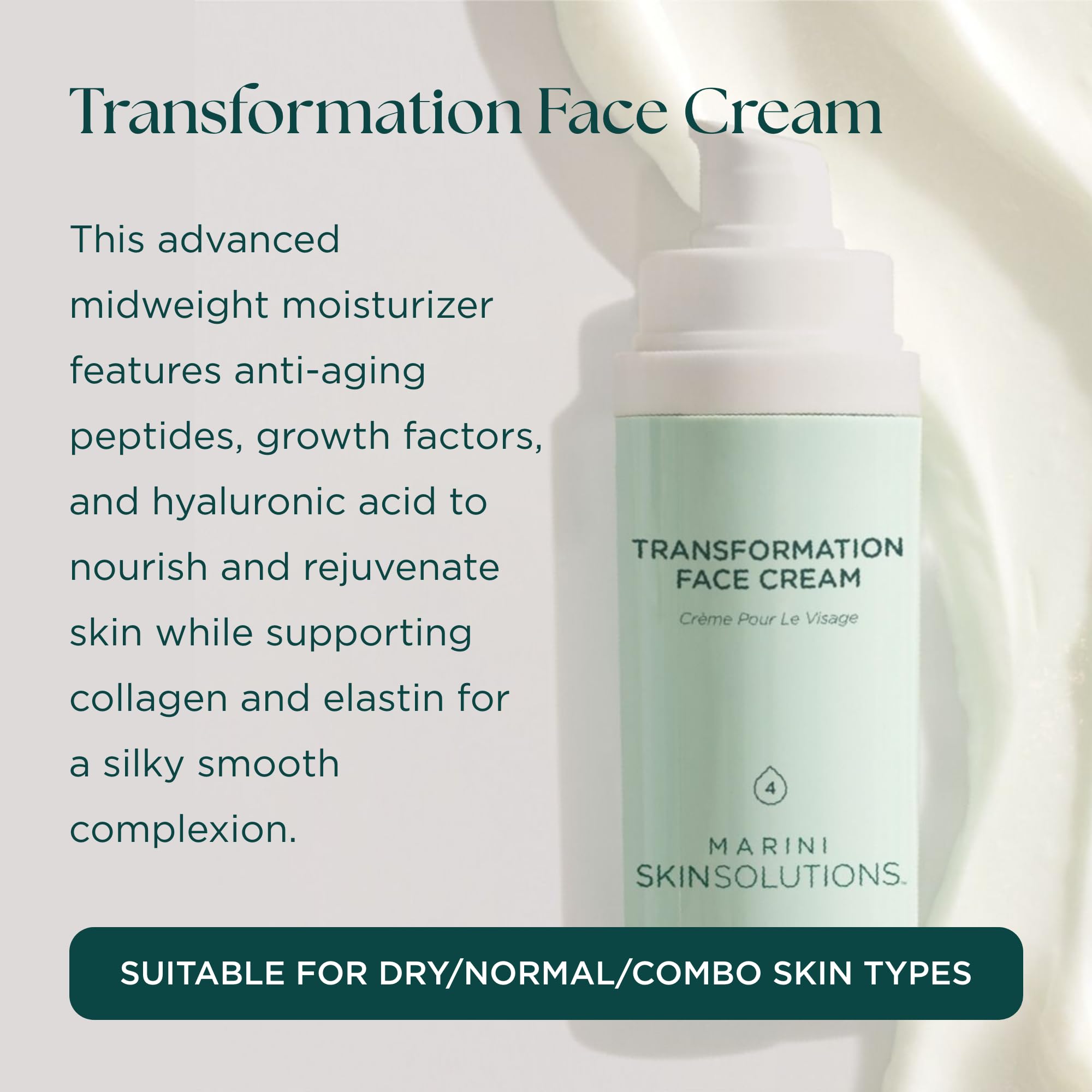 Transformation Face Cream - Advanced Moisturizer with Anti-Aging Peptides, Growth Factors & Hyaluronic Acid - Cruelty Free - Made in the USA - 1 oz