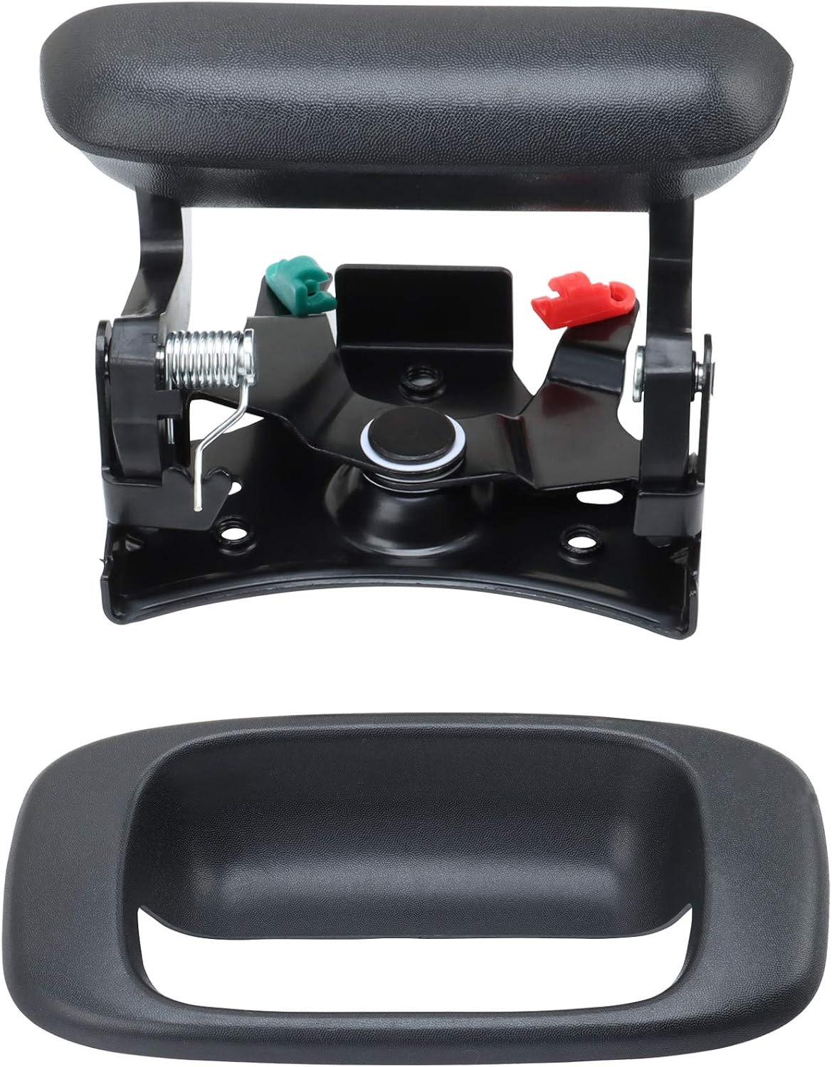 Tailgate Handle Latch and Bezel Trim with 2 Pairs Rod Clips fit for 1999-2007 Chevy Silverado GMC Sierra 1500 2500 3500 | Replaces# 15997911, 15228539, 15228541, 15228540, 77488