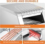 Commercial Conveyor Toaster – 1800W 110V Stainless Steel – 7 Temperature Settings & Timer – 450 Slices/Hour – Custom Browning – Restaurant, Hotel, Bakery, Buffet – US Plug 1.5m 1800W 110V