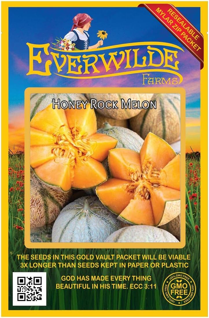Everwilde Farms - 1 Lb Honey Rock Melon Seeds - Gold Vault