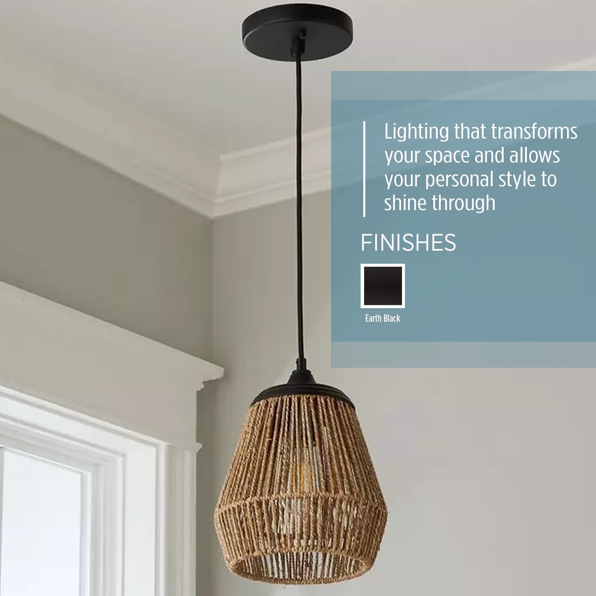 Quoizel Naturals Romain Mini Pendant Light, 11 Inch 1-Light Earth