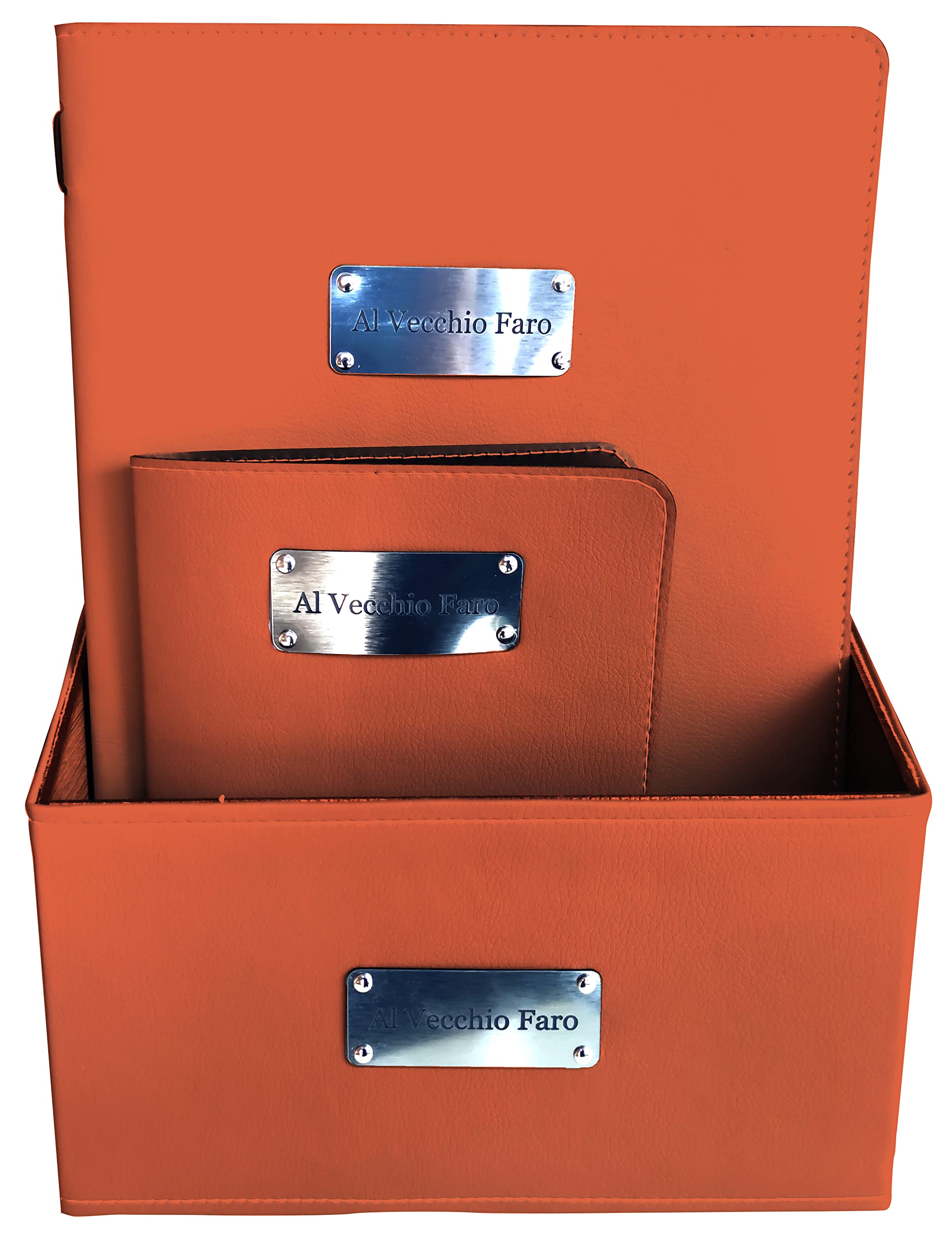 OGGETTANDO, 18 pz Menù Ristorante box Personalizzabile A4 Pub Self Service Bar Birreria Moderno color ARANCIO