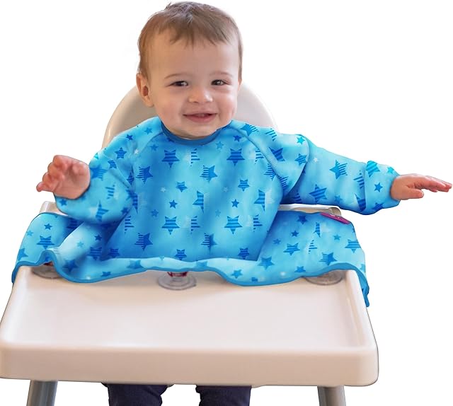 Tidy Tot Weaning Bib Long Sleeves Waterproof Coverall Bib Cover & Catch