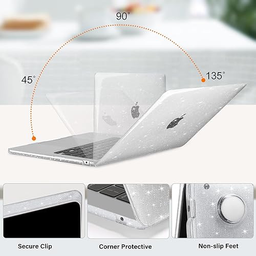 Miniatura 3 de MOSISO Funda compatible con MacBook Air de 15 pulgadas 2025 2024 2023 versión M4 A3241 M3 A3114 M2 A2941, carcasa rígida de plástico brillante con