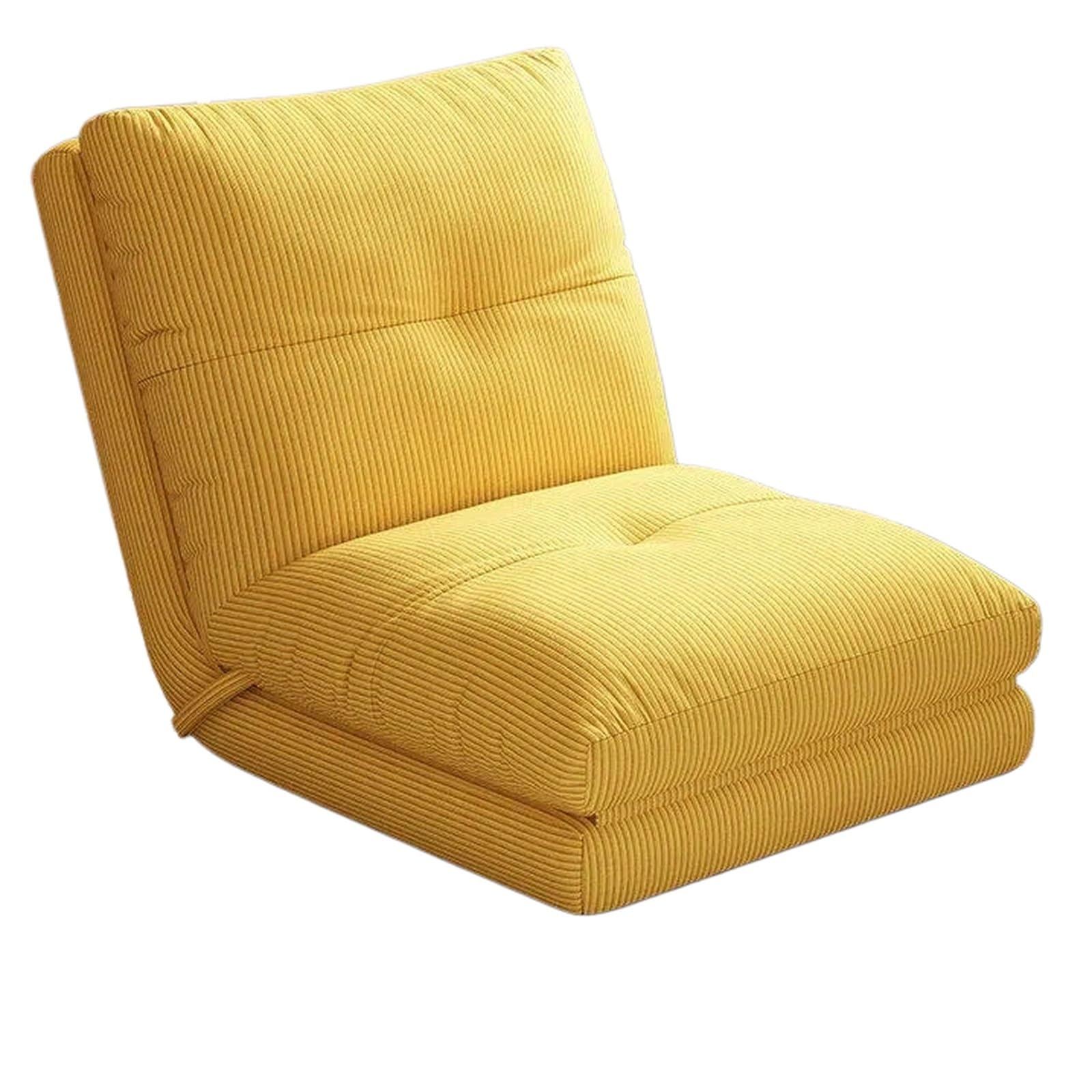 WQQYU6HKF sofa chair Lazy Sofa for Sleeping and Reclining Single Small with Bed Backrest Floor Chair living room chair(Yellow)
