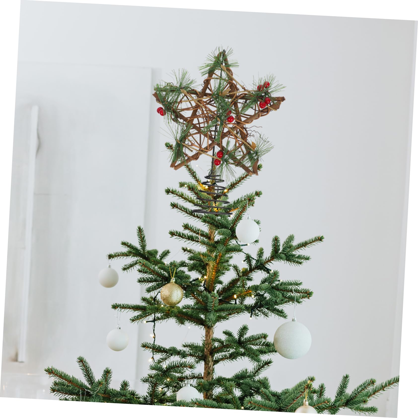 PRETYZOOM 3St weihnachtsbaumspitze Stern Weihnachtsbaum Spitze Stern Christbaumspitze Baumspitze aus Weidengeflecht weihnachtsbaumspitze Glitzern Topper Baumspitze Ornament Eisen