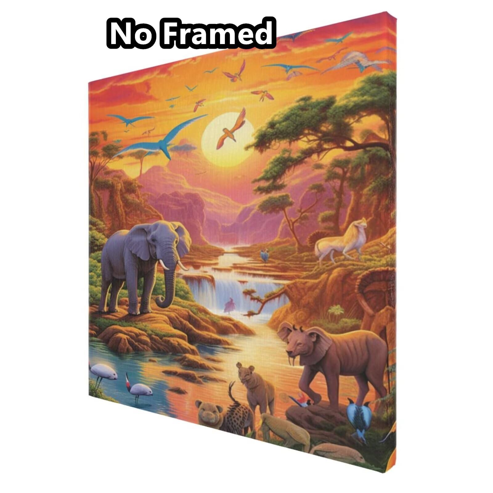 Malen nach Zahlen MK238 Malen-nach-Zahlen-Set für Erwachsene, Motiv: Sonnenuntergang, Wald, Malen nach Zahlen für Anfänger, Acryl-Peinture a Numero mit 6 Pinseln, DIY-Ölgemälde, Kunsthandwerk für