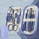PRAYAS Portable Nail Cutter Set, Ultra Sharp Sturdy Fingernail Toenail Clipper Nail Clipper With Glass File 14 Pcs Set For Men Women Adult Nail Cutter Set For Thick Toenails & Nail (Blue) gallery image