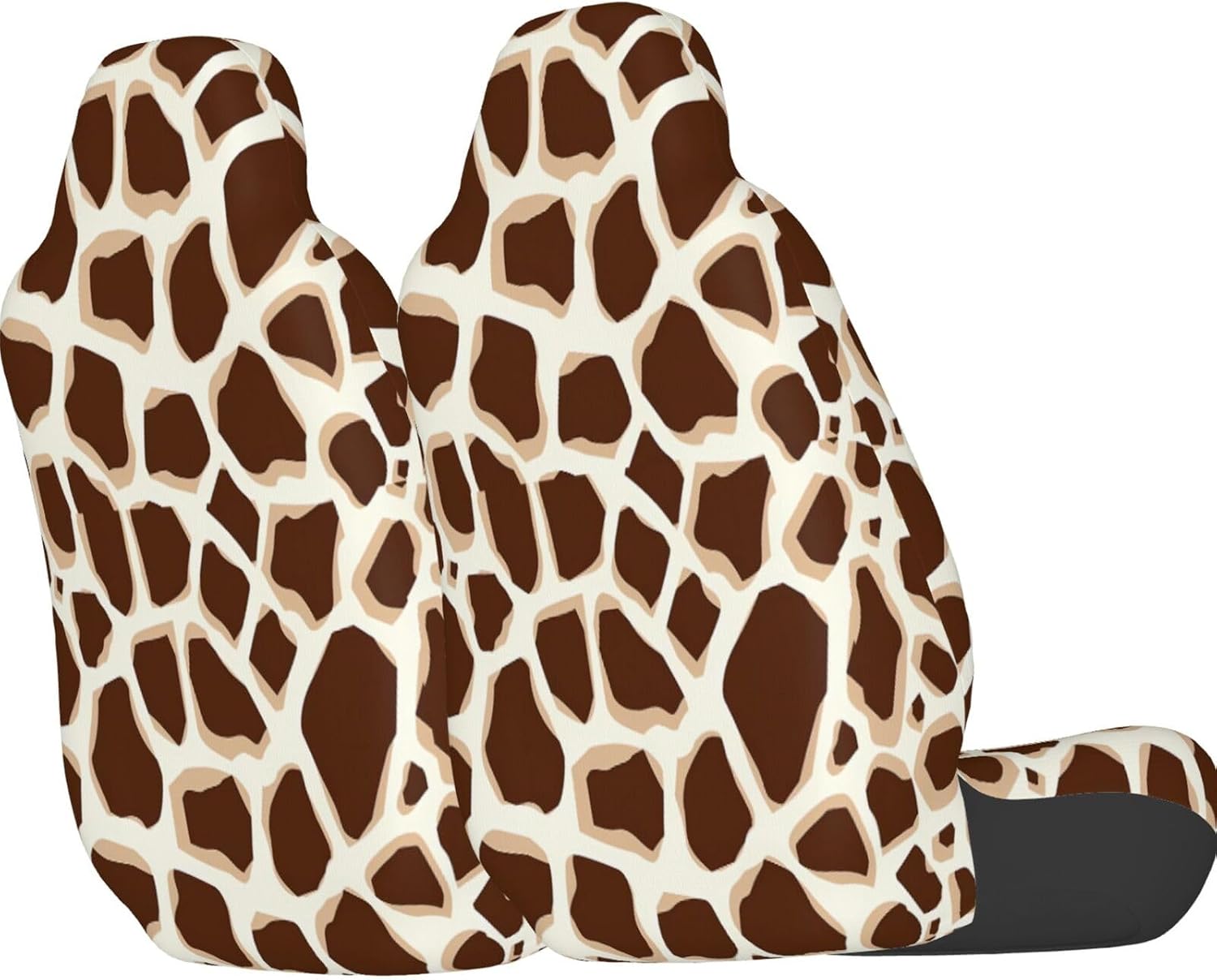 Delerain Car Seat Covers Set 2Pcs, Giraffe Skin Universal Front Car Seats Vehicle Enterior Protector Suitable Fits Most Car Auto SUV Sedan Truck