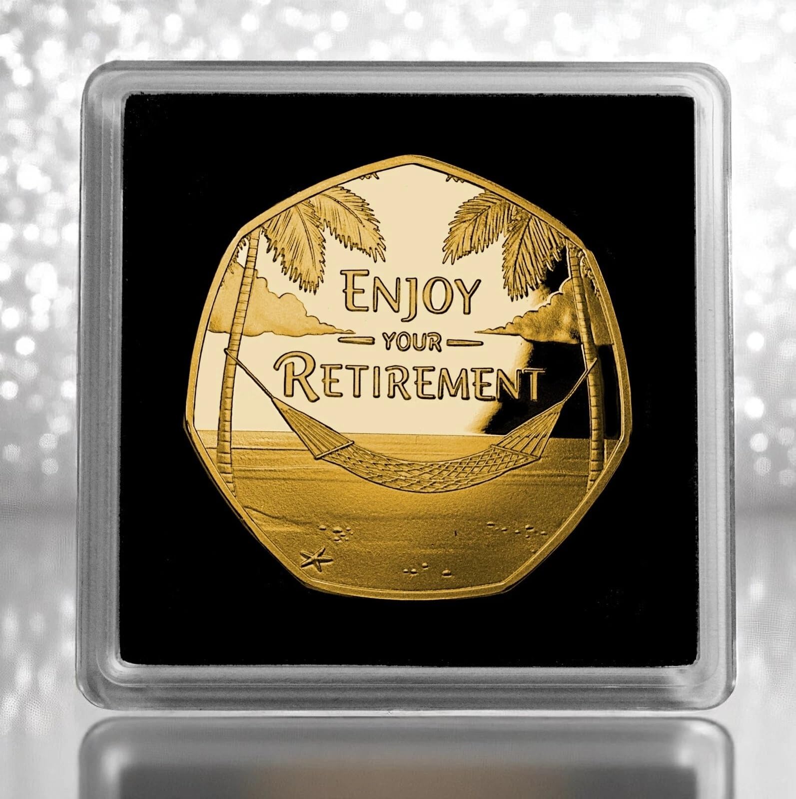 The Commemorative Coin Company HAPPY RETIREMENT 24ct Gold Commemorative in Gift Case. Retirement Gift/Present/Work/Boss/Colleague GREAT ESCAPE