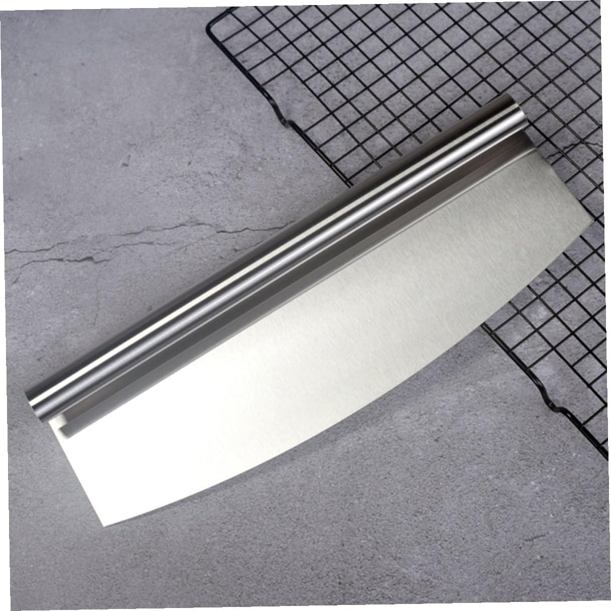Garneck 2pcs Stainless Steel Pizza Cutter and Peel Set with Pp Handle Half-round Rotary Blade Pizza Cutting Tool and Triangular for Kitchen Making and Serving