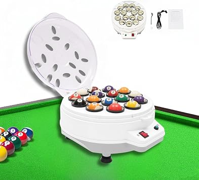 Pool Ball Cleaner Machine, 110V Upgraded Billiard Ball Cleaner, Automatic BallCleaner Electric Pool Ball Polisher for 16 Billiard and Snooker Balls 16 Balls